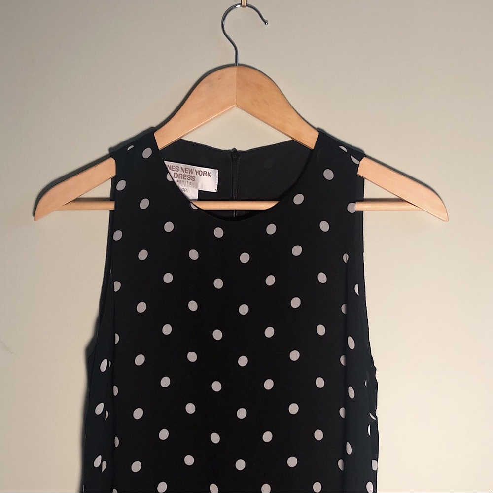 Jones New York Black and White Polka-Dot Dress